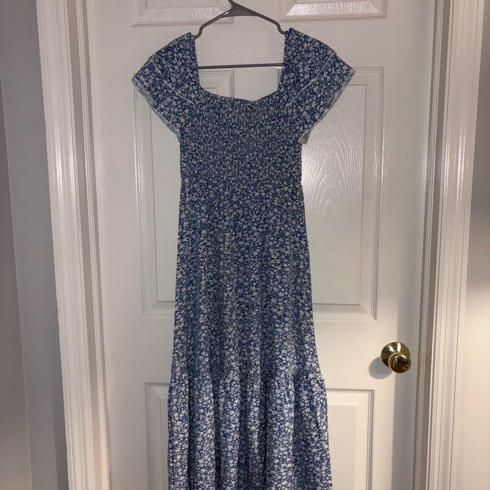 SHEIN Blue Floral Maxi Dress